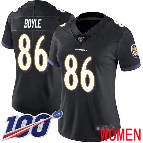 Baltimore Ravens Limited Black Women Nick Boyle Alternate Jersey NFL Football 86 100th Season Vapor Untouchable